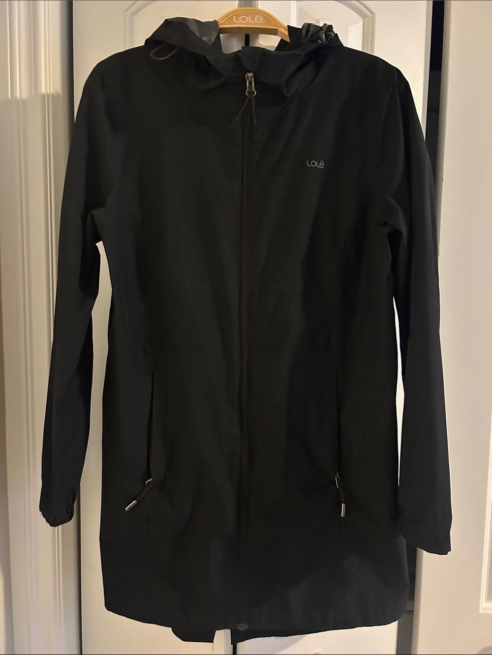Lole Black Packable Rain Jacket with Hood